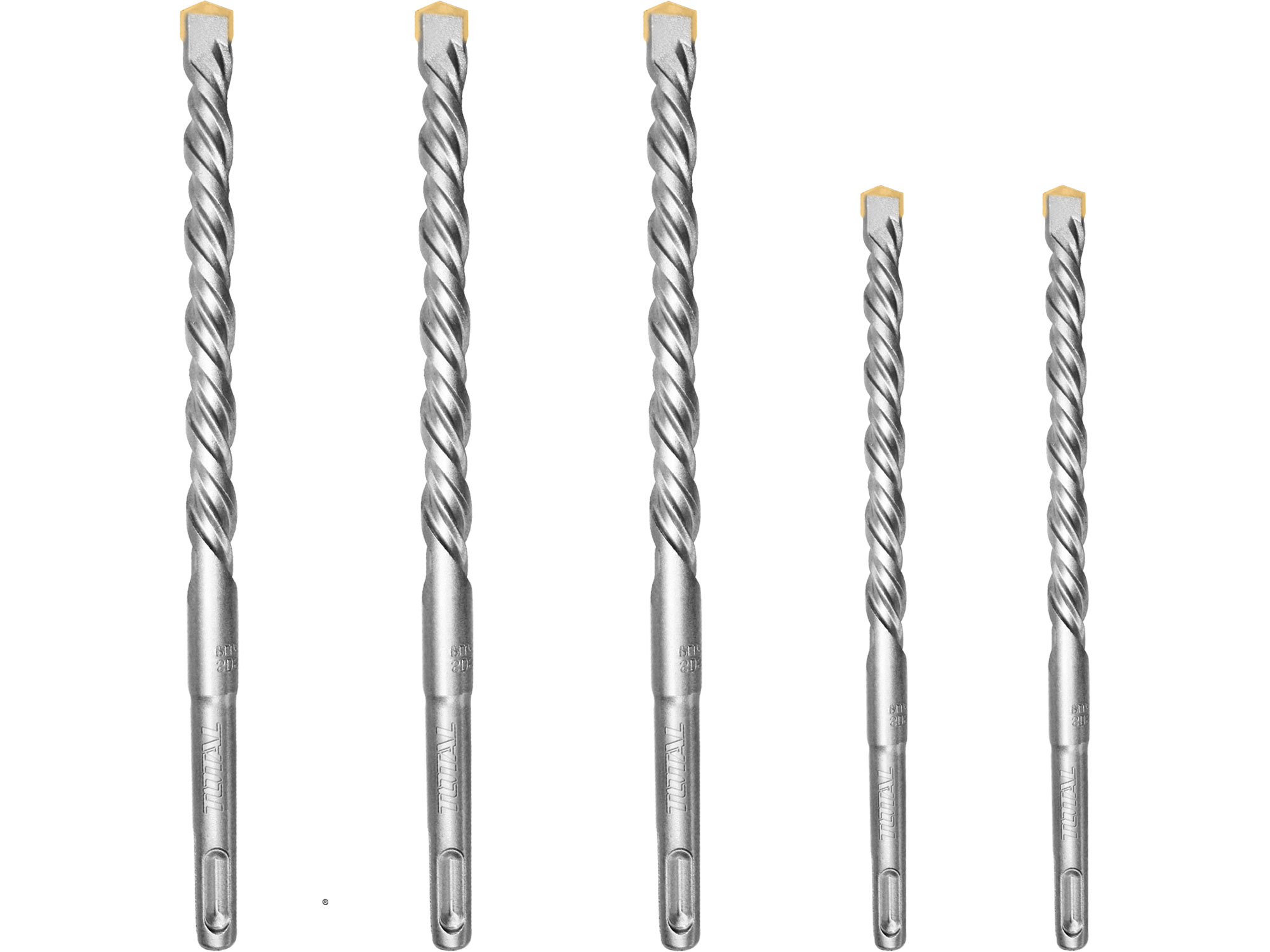 Drill bits for concrete, set of 5, SDS plus, industry Drill bits for concrete, set of 5, SDS plus, industry