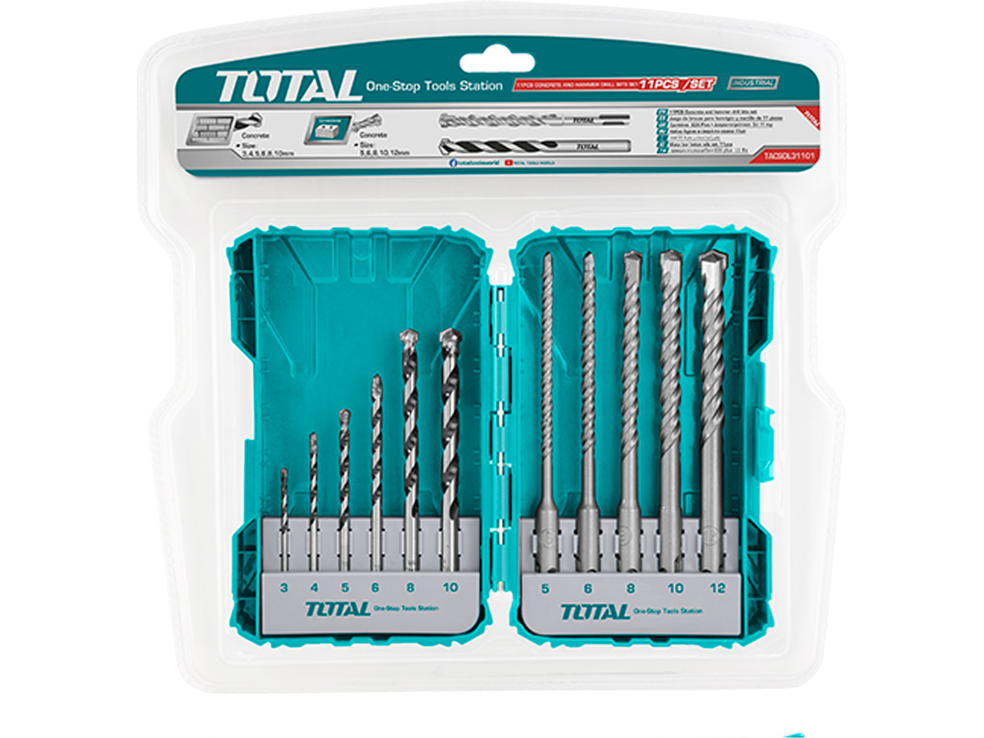 Drill bits for concrete, set of 11, industrial Drill bits for concrete, set of 11, industrial