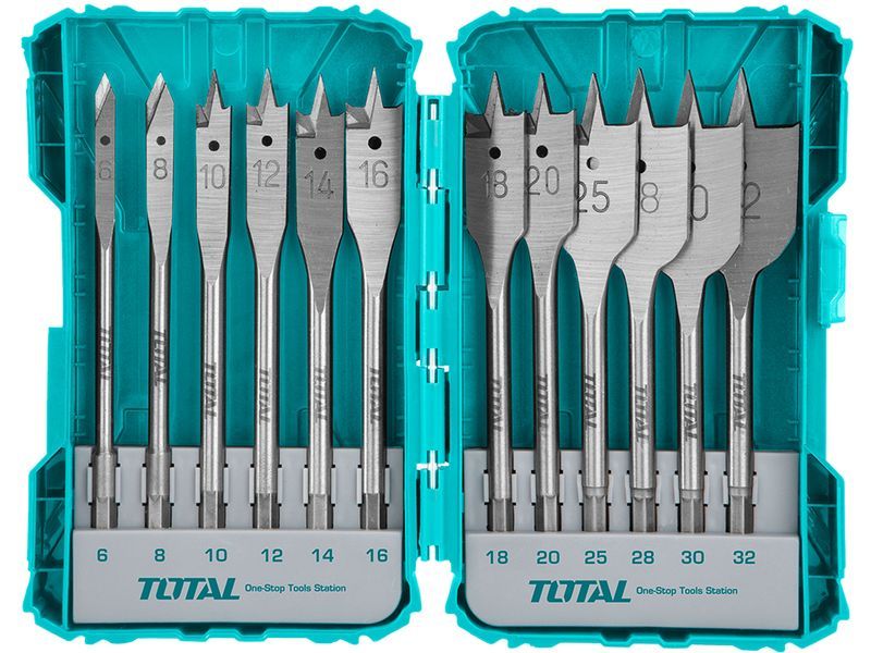 Flat drill bit for wood, set of 12 pieces, 152 mm Flat drill bit for wood, set of 12 pieces, 152 mm