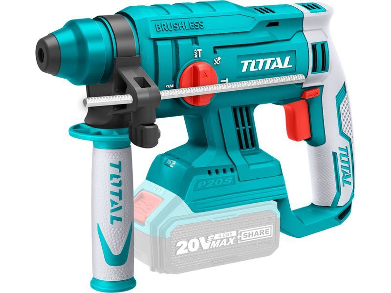 Total cordless rotary hammer, SDS Plus, brushless, 20 V Li-Ion, 2000 mAh, 1.5 J, without battery and charger, industrial Total cordless rotary hammer, SDS Plus, brushless, 20 V Li-Ion, 2000 mAh, 1.5 J, without battery and charger, industrial