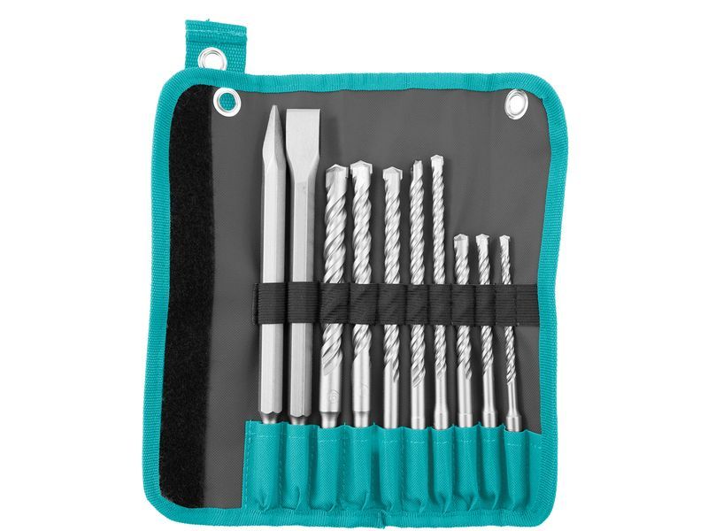 Drill bits and chisels, 10 pcs