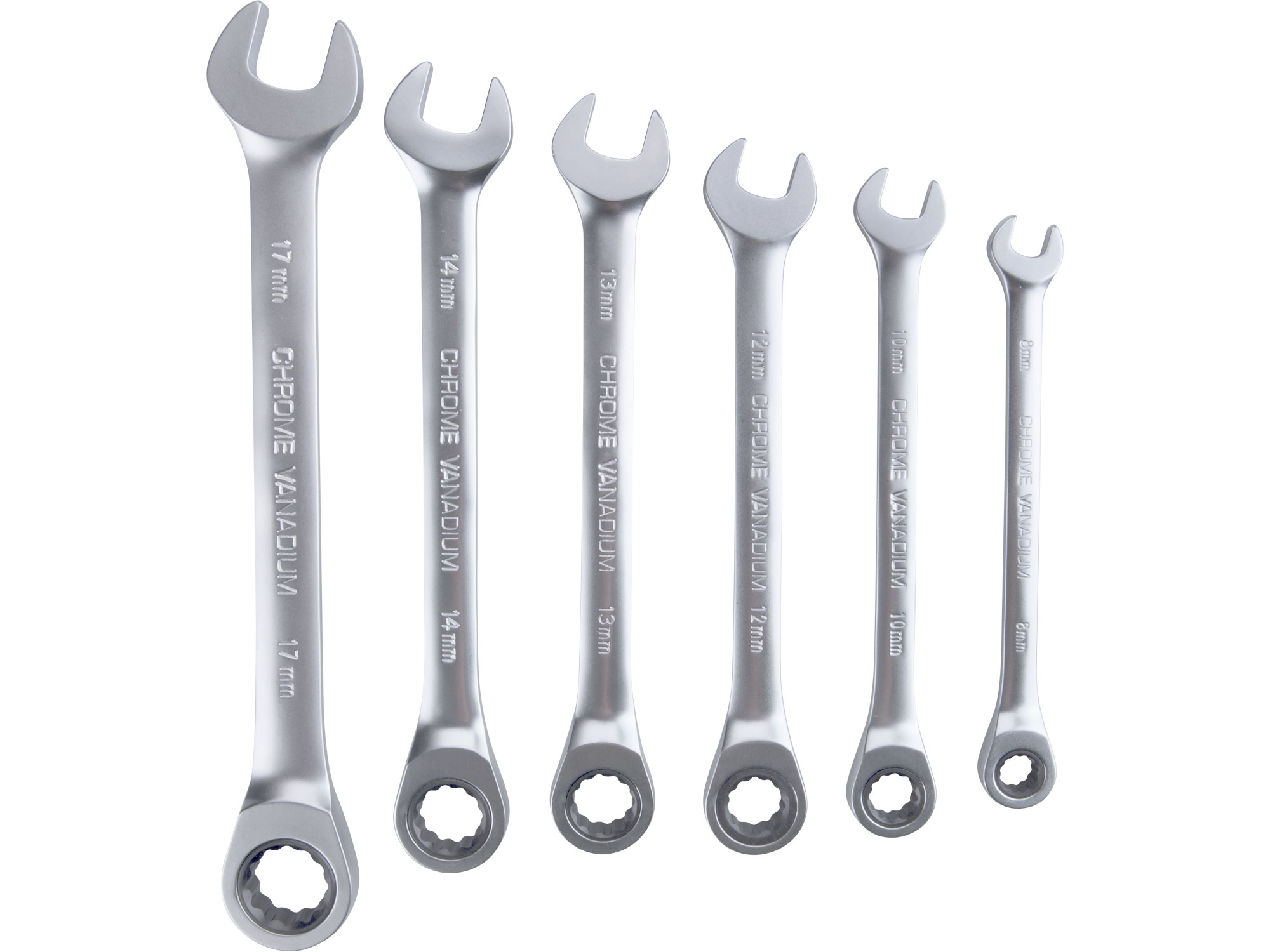 Total Ratchet spanner, set of 6, 8-17 mm, industrial Total Ratchet spanner, set of 6, 8-17 mm, industrial