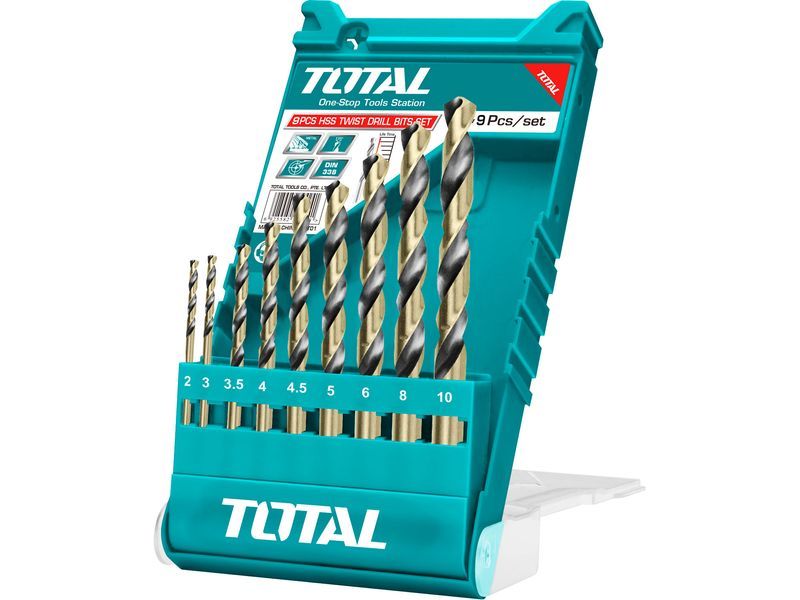  Drill bits for metal, set of 9, HSS, HSS