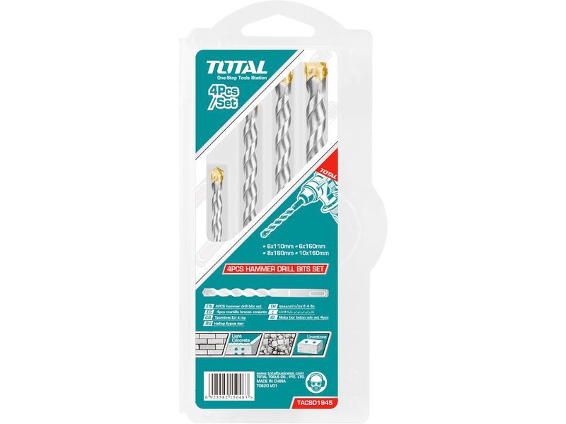 SDS Plus concrete drill bit, set of 4 SDS Plus concrete drill bit, set of 4