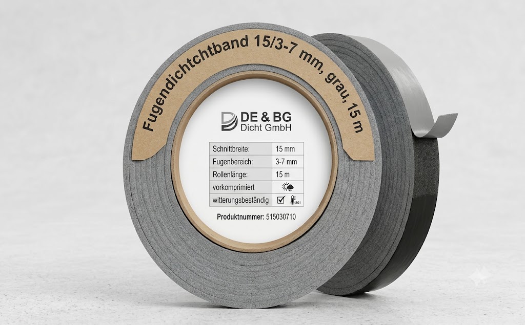 Joint sealing tape 18/3-7 mm, grey, 10 m